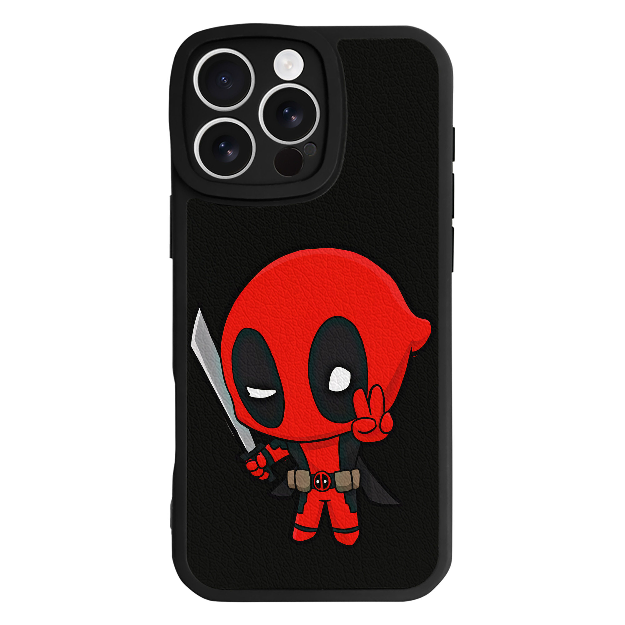 （画像用） Deadpool デッドプール 【iPhone 16シリーズ対応】シリコンスマホケース（レザー調） 材質：シリコン